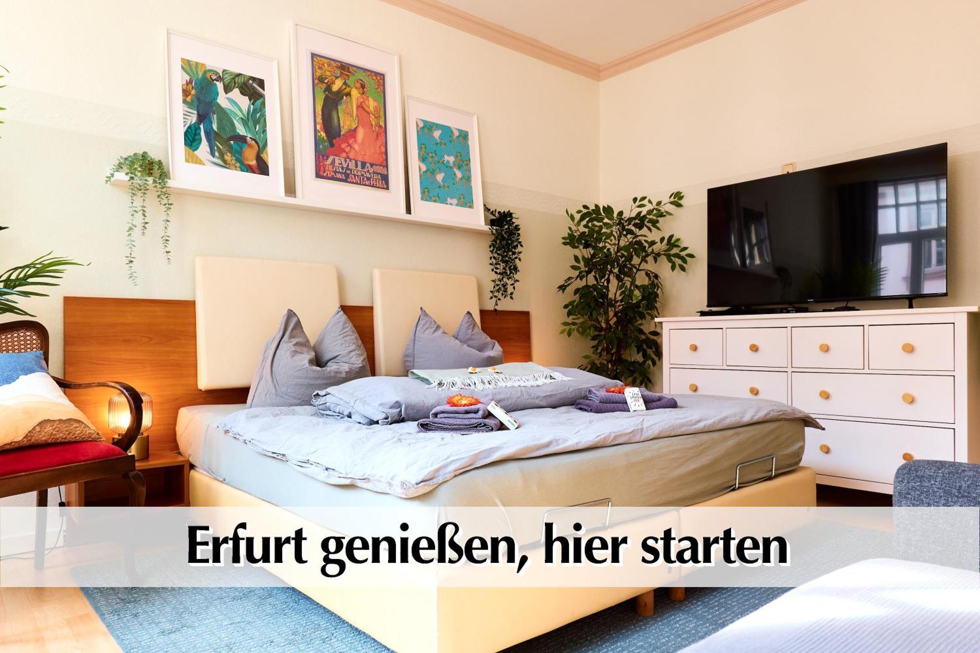 12 Fewos Im Jugendstilhaus Mit Aufzug, Terrasse, Kingsize-Bett, Smart-Tv, Etc Erfurt Room photo